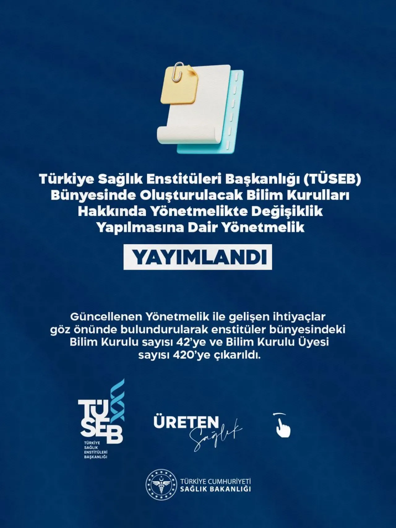 Sağlık Enstitülerindeki Bilim Kurulu Sayısı 42'ye Yükseldi Sağlık Enstitülerindeki Bilim Kurulu Sayısı 42'ye Yükseldi