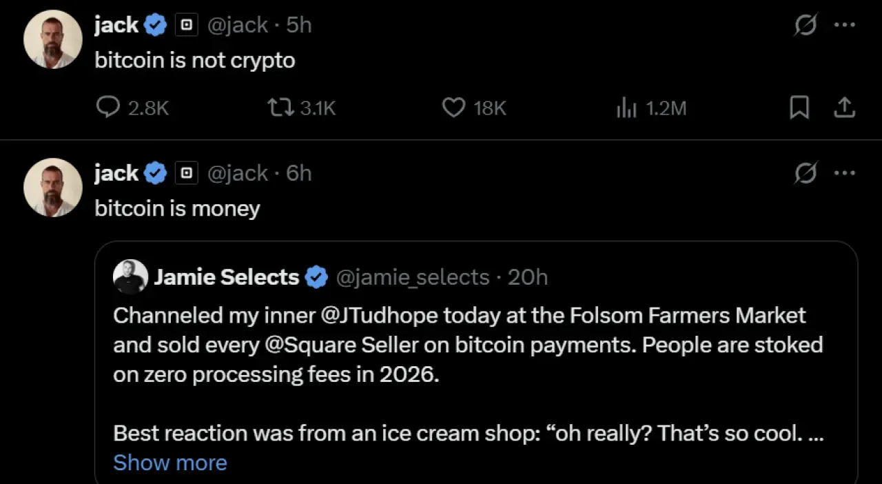 Jack Dorsey: Bitcoin Kripto Değil, Paradır Jack Dorsey: Bitcoin Kripto Değil, Paradır