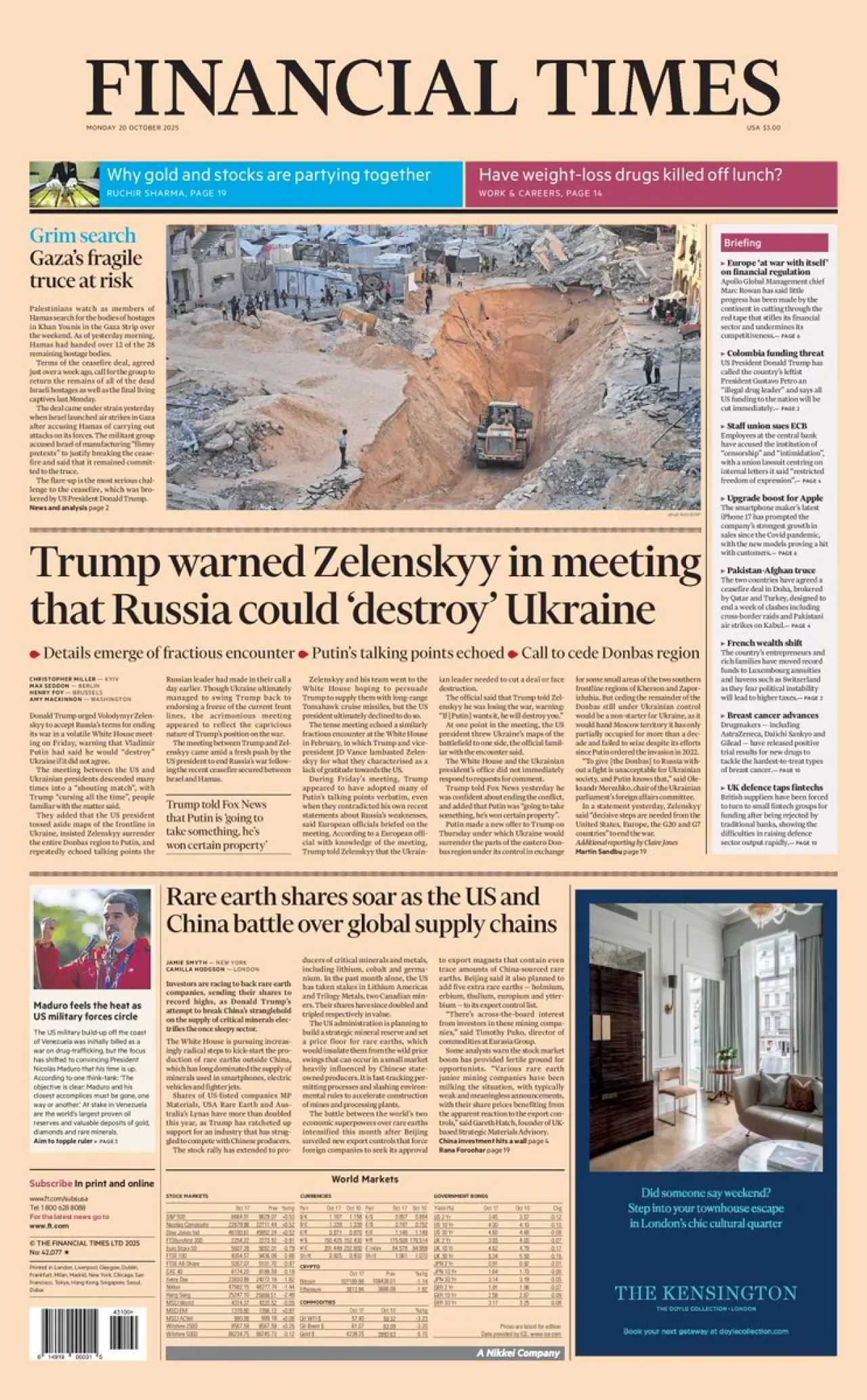 Financial Times, 20 Ekim Uluslararası Baskısının İçeriğini Paylaştı Financial Times, 20 Ekim Uluslararası Baskısının İçeriğini Paylaştı