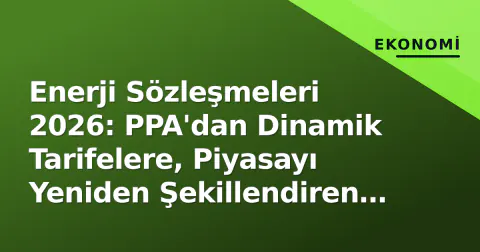 Enerji Sözleşmeleri 2026: PPA'dan Dinamik Tarifelere, Piyasayı Yeniden Şekillendiren Yapısal Değişim
