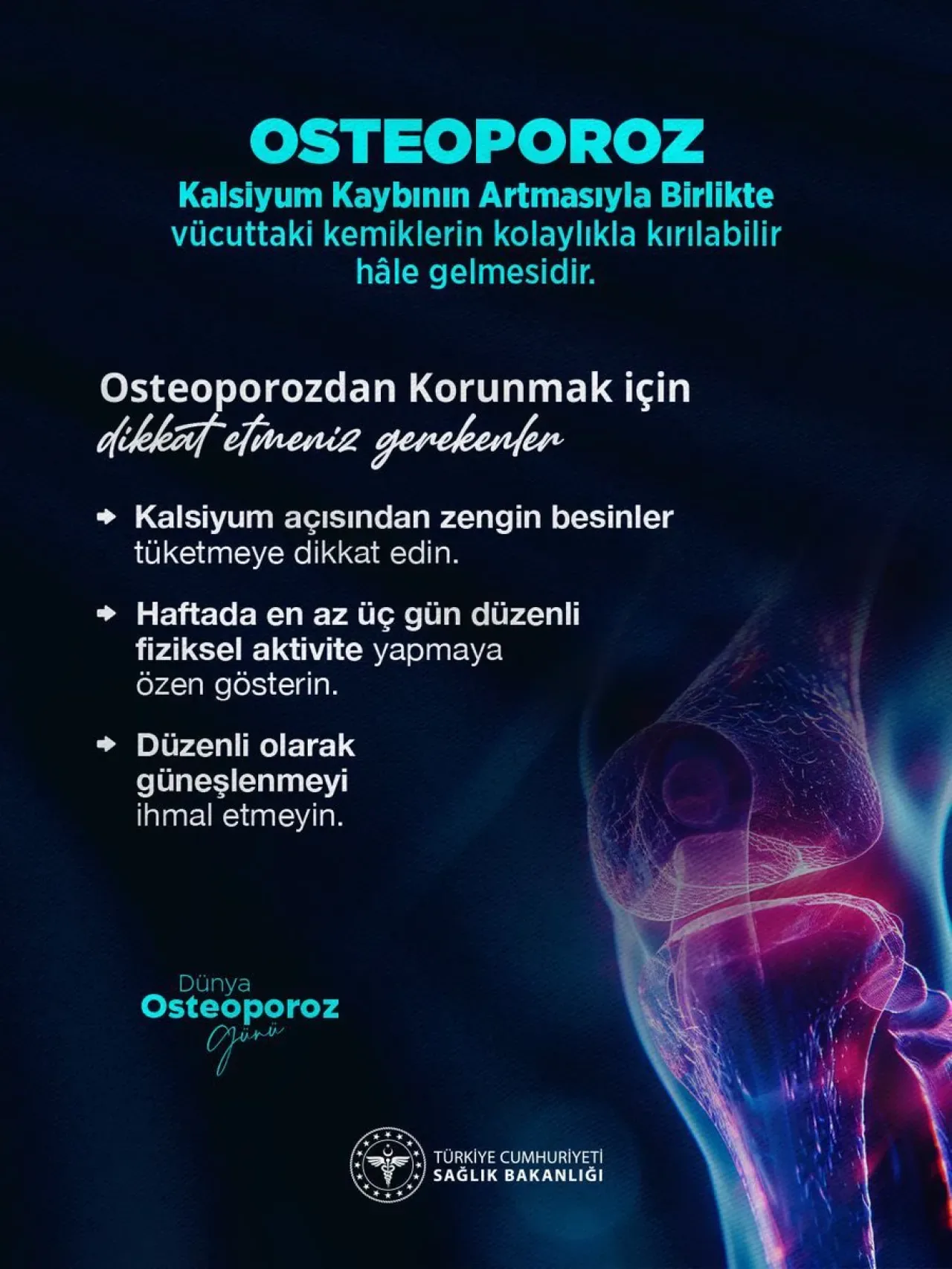 Osteoporozdan Korunma Yolları: Sağlık Bakanlığı'ndan Önemli Uyarılar Osteoporozdan Korunma Yolları: Sağlık Bakanlığı'ndan Önemli Uyarılar