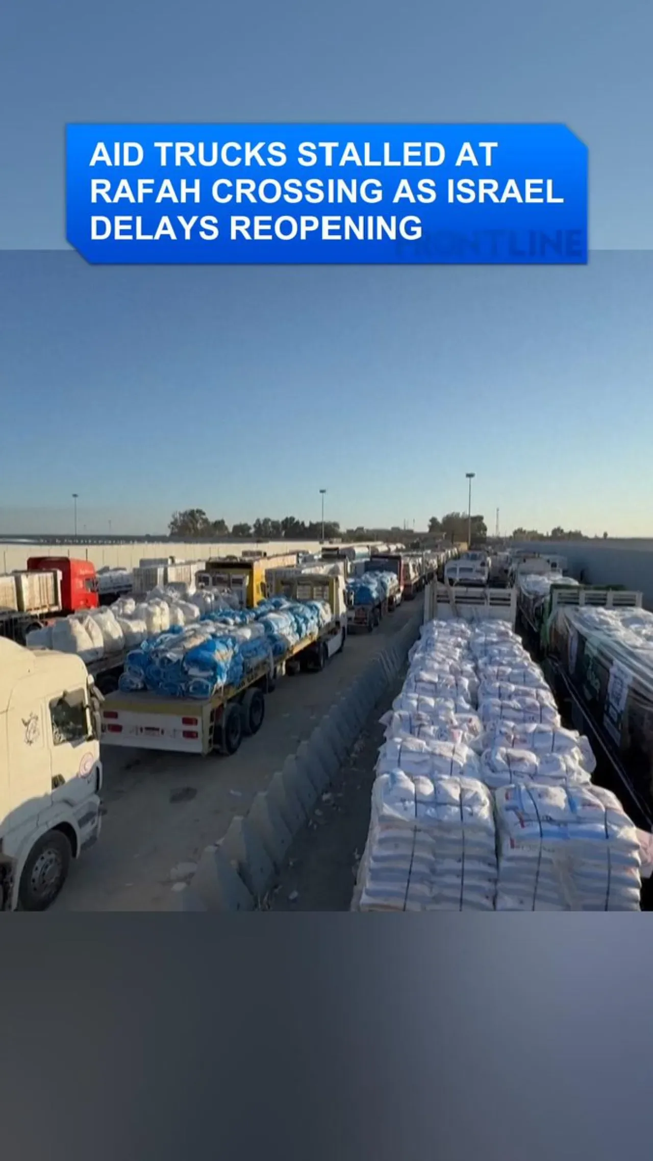 İsrail'in Geçişi Açmada Gecikmesi Nedeniyle Rafah Sınır Kapısında Yardım Tırları Beklemede İsrail'in Geçişi Açmada Gecikmesi Nedeniyle Rafah Sınır Kapısında Yardım Tırları Beklemede