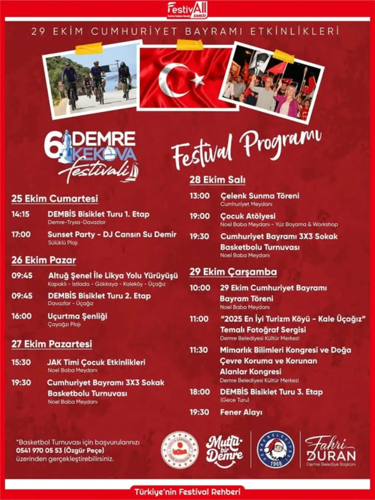 Demre'de Cumhuriyet Coşkusu: 5 Gün Sürecek Festival Başlıyor Demre'de Cumhuriyet Coşkusu: 5 Gün Sürecek Festival Başlıyor