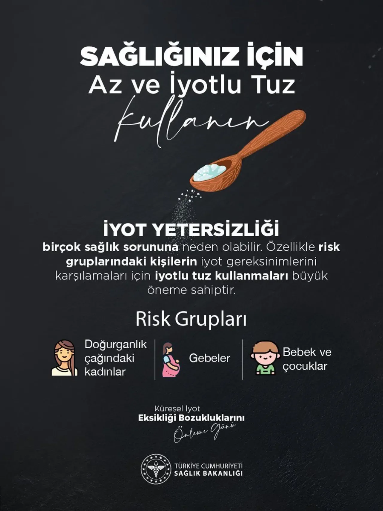 Sağlık Bakanlığı'ndan "Az ve İyotlu Tuz" Uyarısı Sağlık Bakanlığı'ndan "Az ve İyotlu Tuz" Uyarısı