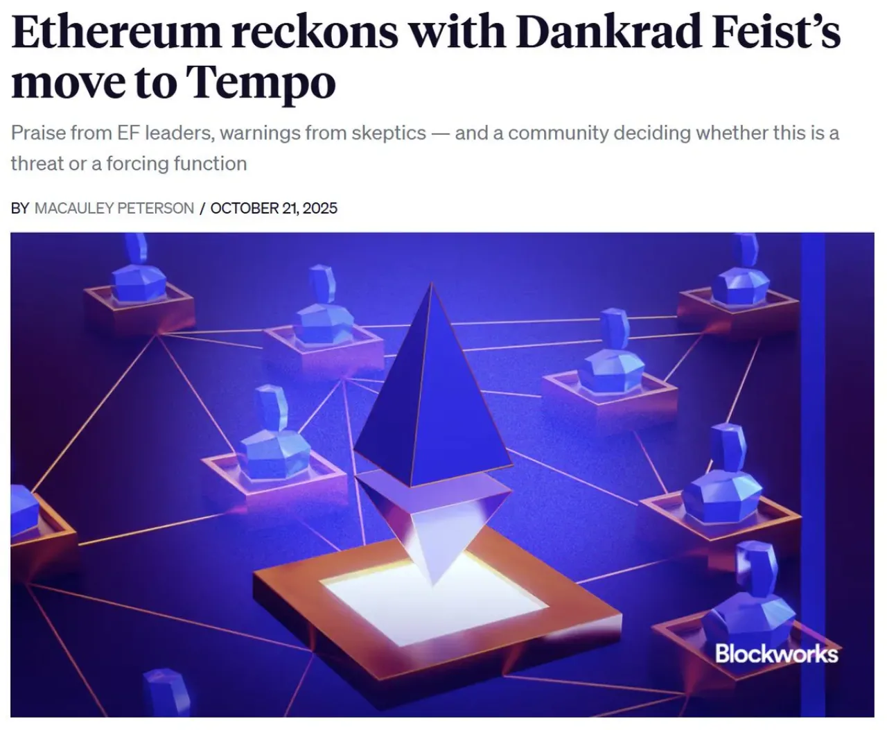 Ethereum Topluluğunda Yeni L1 Ağı Tartışması: Tehdit mi Yoksa Gelişimin Parçası mı? Ethereum Topluluğunda Yeni L1 Ağı Tartışması: Tehdit mi Yoksa Gelişimin Parçası mı?