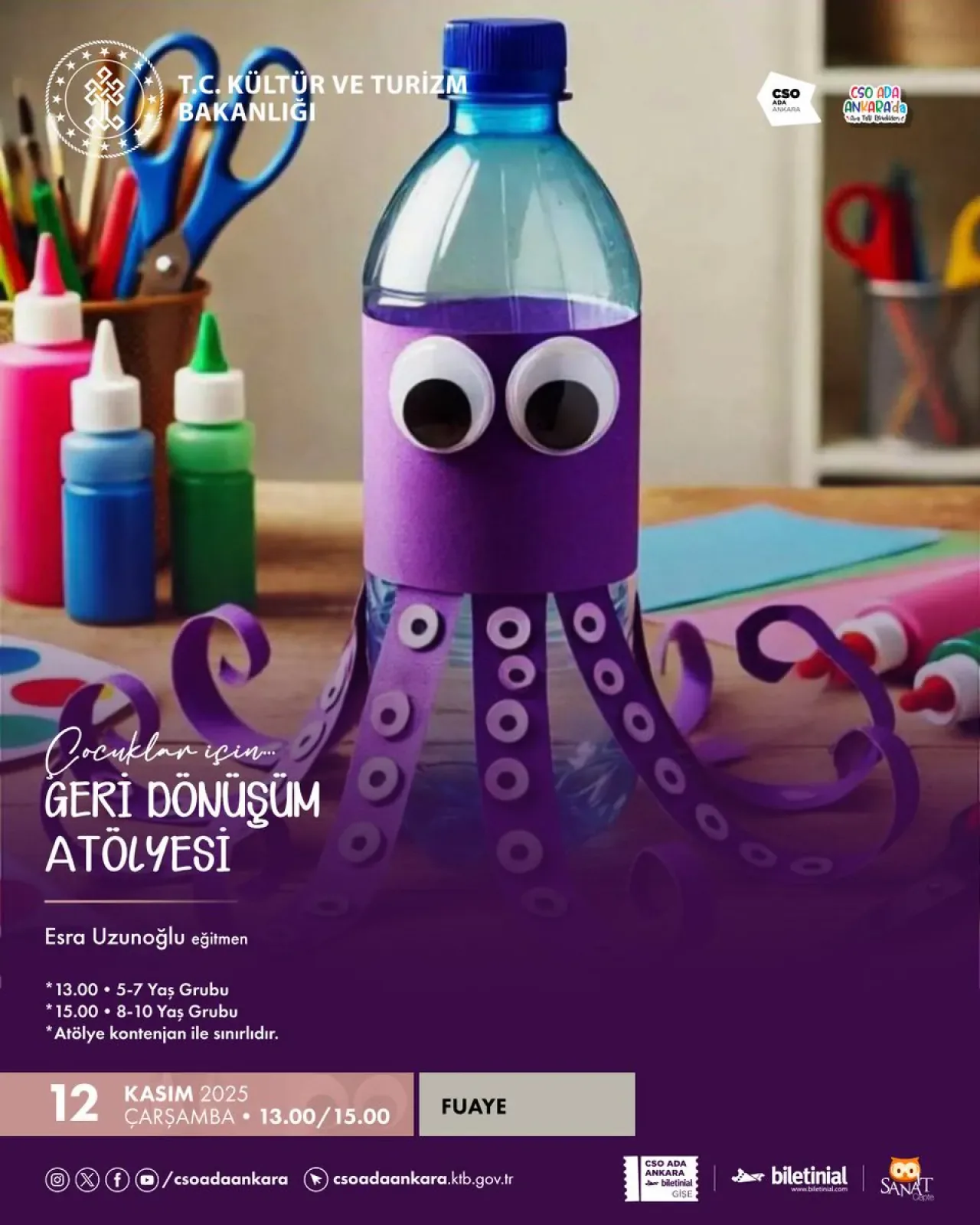 CSO Ada Ankara'da Çocuklar İçin Atık Malzemelerle Sanat Atölyesi CSO Ada Ankara'da Çocuklar İçin Atık Malzemelerle Sanat Atölyesi