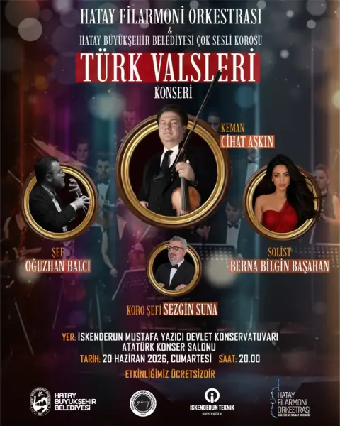 Hatay'da Ücretsiz Konser Heyecanı: Mustafa Yazıcı Devlet Konservatuvarı'nda Buluşma