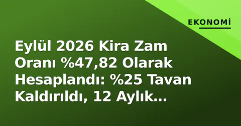 Eylül 2026 Kira Zam Oranı %47,82 Olarak Hesaplandı: %25 Tavan Kaldırıldı, 12 Aylık Ortalama TÜFE Geçerli