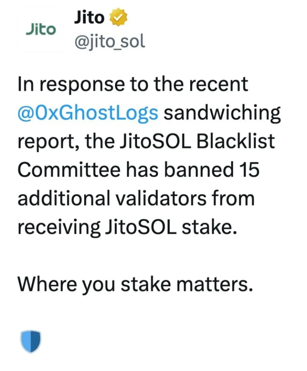 JitoSOL Blacklist Komitesi 15 Validatörü Daha Yasakladı JitoSOL Blacklist Komitesi 15 Validatörü Daha Yasakladı