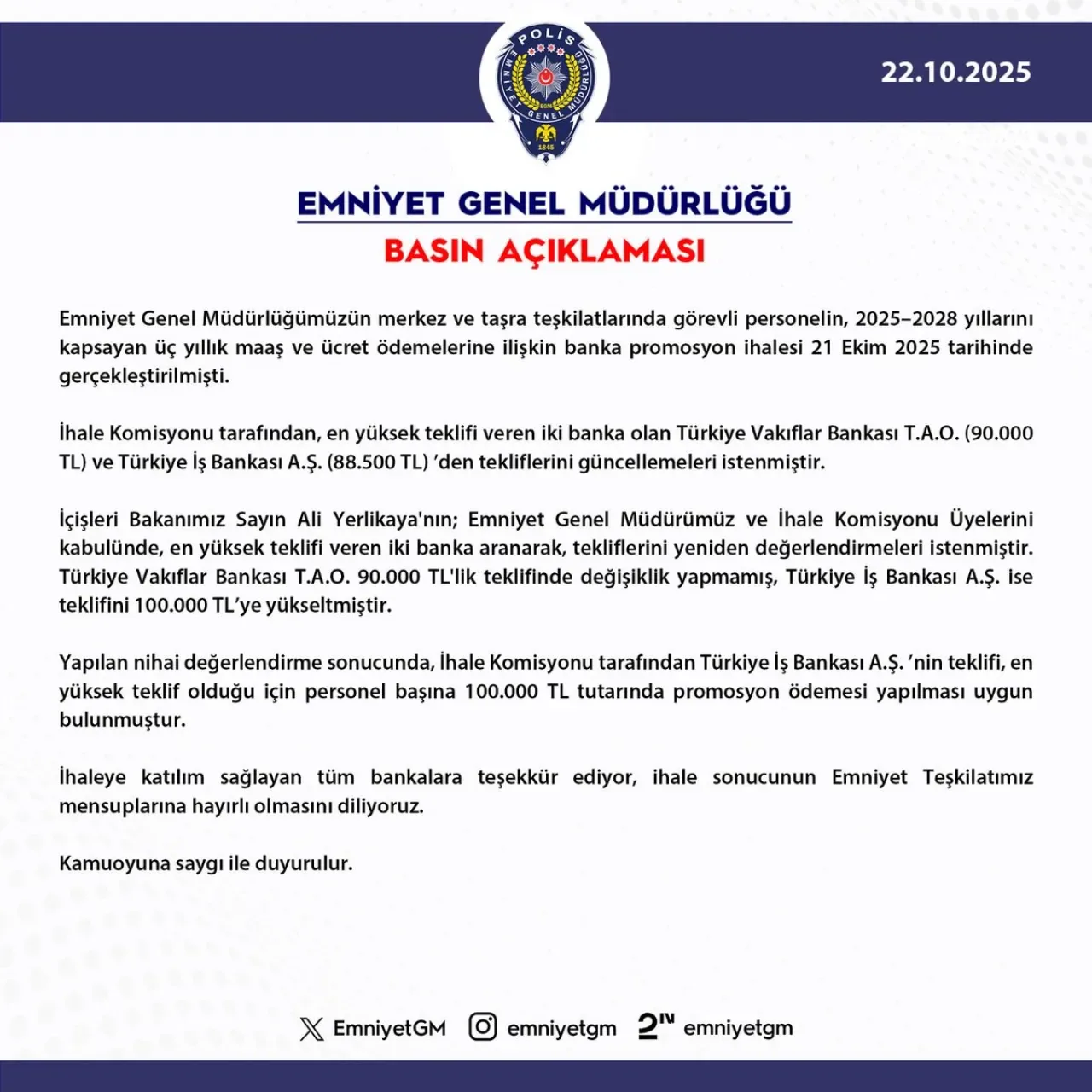 İçişleri Bakanı Ali Yerlikaya'dan Emniyet Teşkilatına Mesaj İçişleri Bakanı Ali Yerlikaya'dan Emniyet Teşkilatına Mesaj