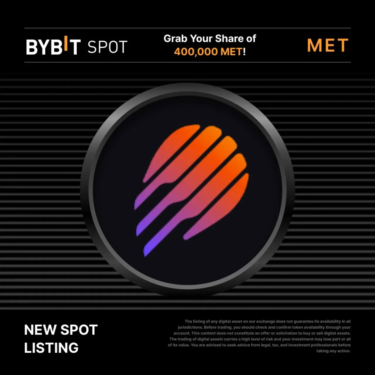 Bybit, MET Token'ını Spot Borsasında Listeliyor: 400.000 MET'lik Ödül Havuzu Bybit, MET Token'ını Spot Borsasında Listeliyor: 400.000 MET'lik Ödül Havuzu