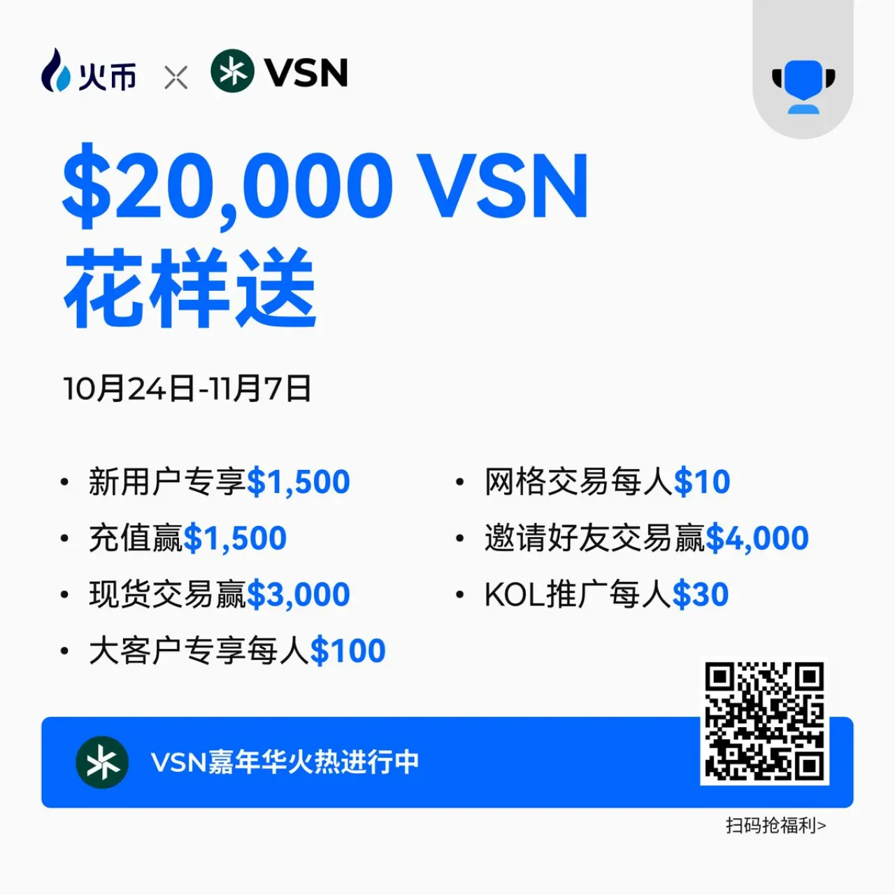 Huobi Global, VSN Token ile 20.000 VSN Değerinde Ödül Havuzuyla Etkinlik Düzenliyor Huobi Global, VSN Token ile 20.000 VSN Değerinde Ödül Havuzuyla Etkinlik Düzenliyor