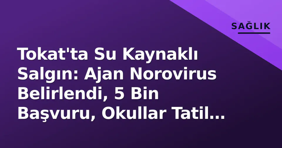Tokat'ta Su Kaynaklı Salgın: Ajan Norovirus Belirlendi, 5 Bin Başvuru, Okullar Tatil Edildi