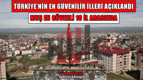 TÜİK Suç İstatistiklerini Açıkladı: Muş, Türkiye'nin En Güvenli İlleri Arasında