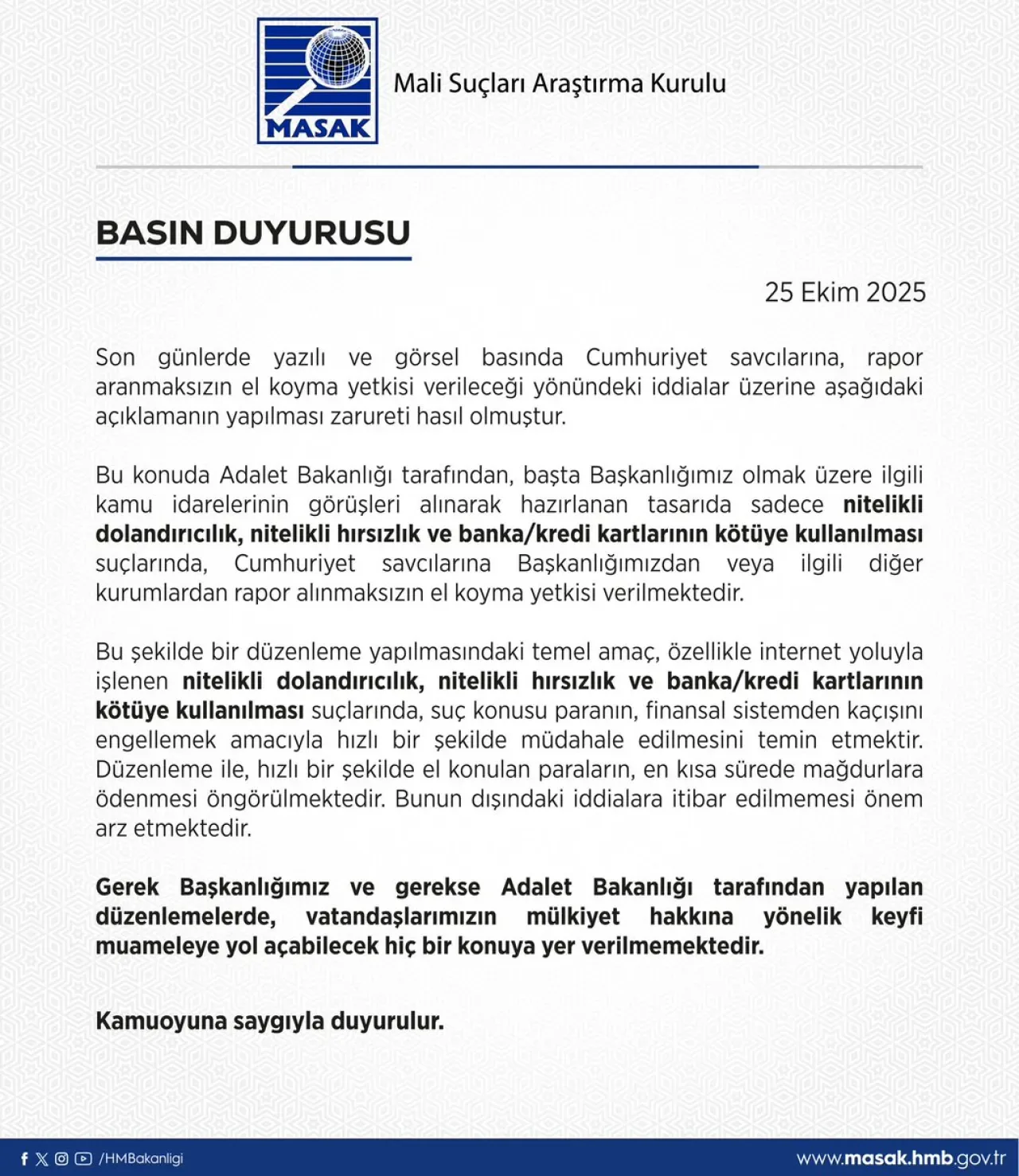 MASAK, Nitelikli Dolandırıcılık Suçlarında Savcılara Doğrudan El Koyma Yetkisi Verdi MASAK, Nitelikli Dolandırıcılık Suçlarında Savcılara Doğrudan El Koyma Yetkisi Verdi