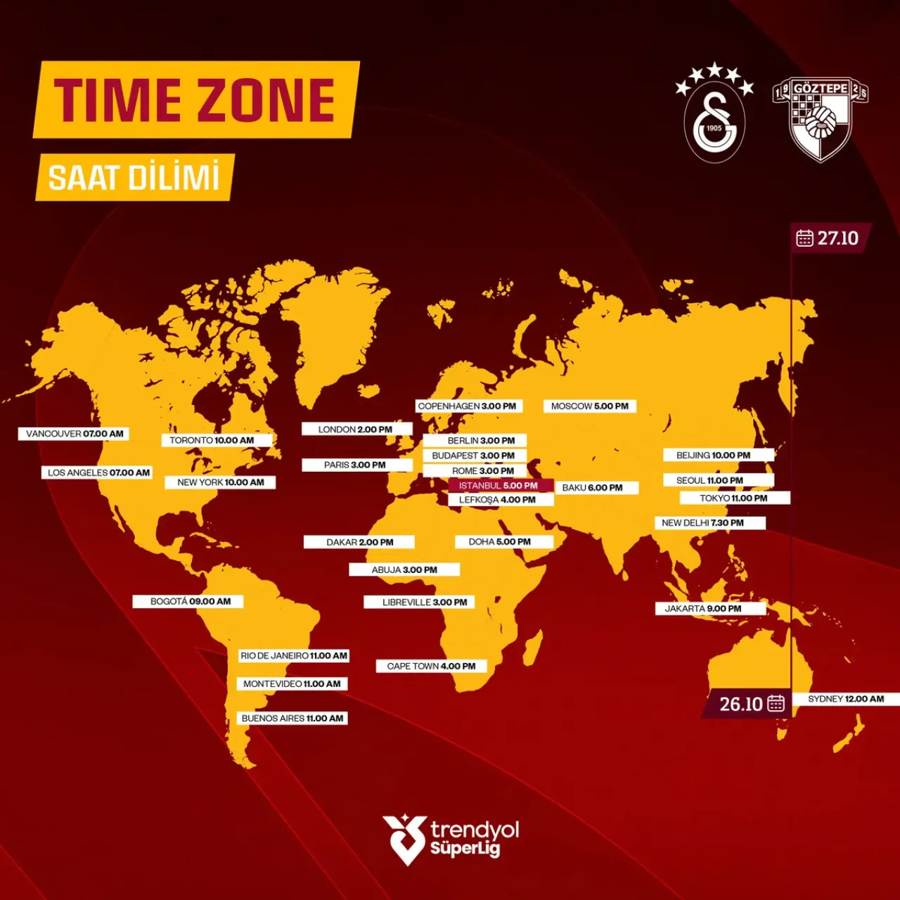 Galatasaray'ın Göztepe Maçı Taraftarlar İçin Yayın Saatleri Açıklandı Galatasaray'ın Göztepe Maçı Taraftarlar İçin Yayın Saatleri Açıklandı