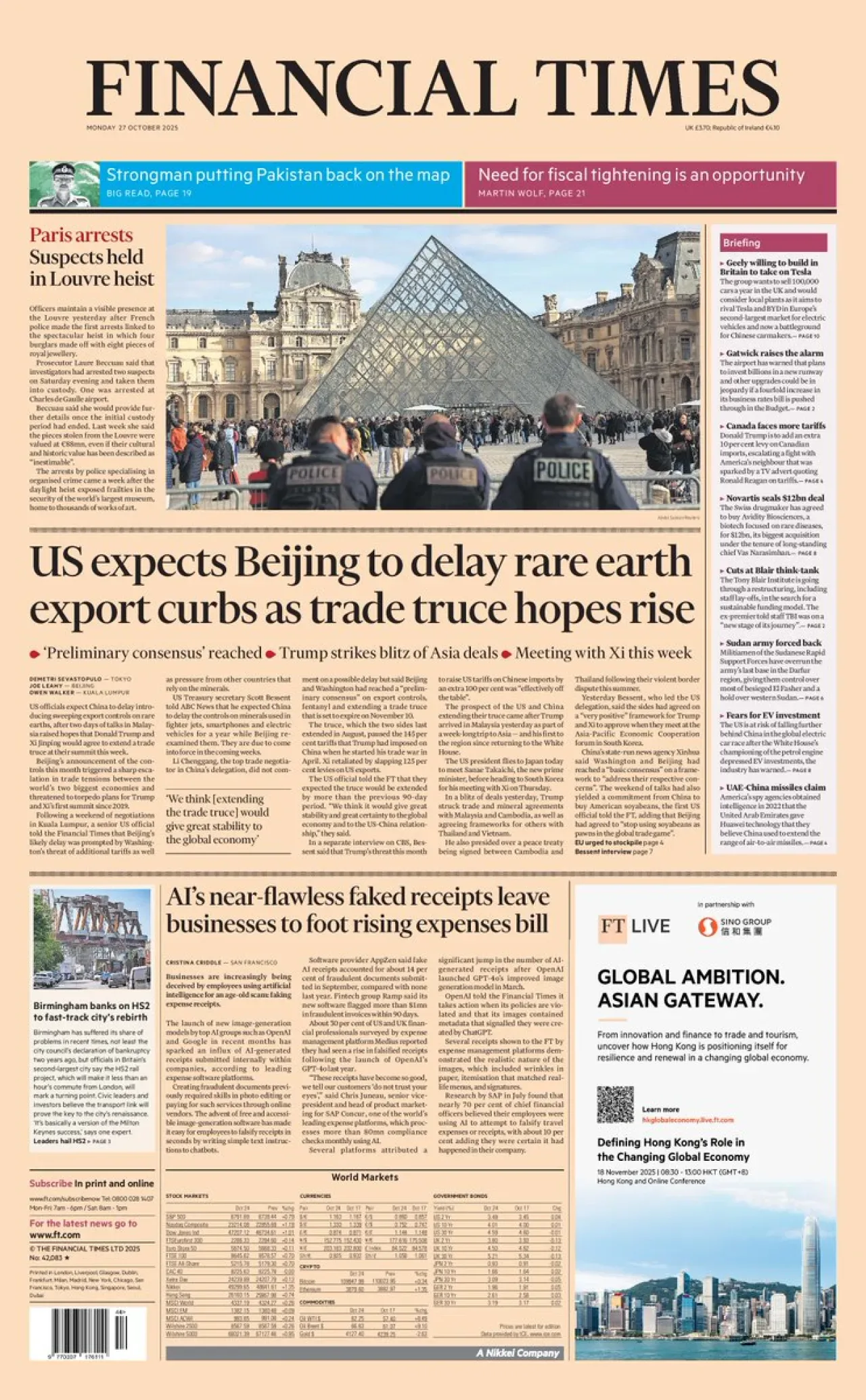 Financial Times 27 Ekim İngiltere Baskısı Ön Sayfası Yayınlandı Financial Times 27 Ekim İngiltere Baskısı Ön Sayfası Yayınlandı