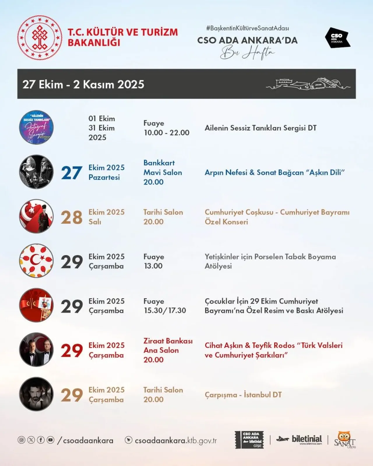 CSO Ada Ankara'da Bu Haftanın Müzik ve Sanat Takvimi CSO Ada Ankara'da Bu Haftanın Müzik ve Sanat Takvimi