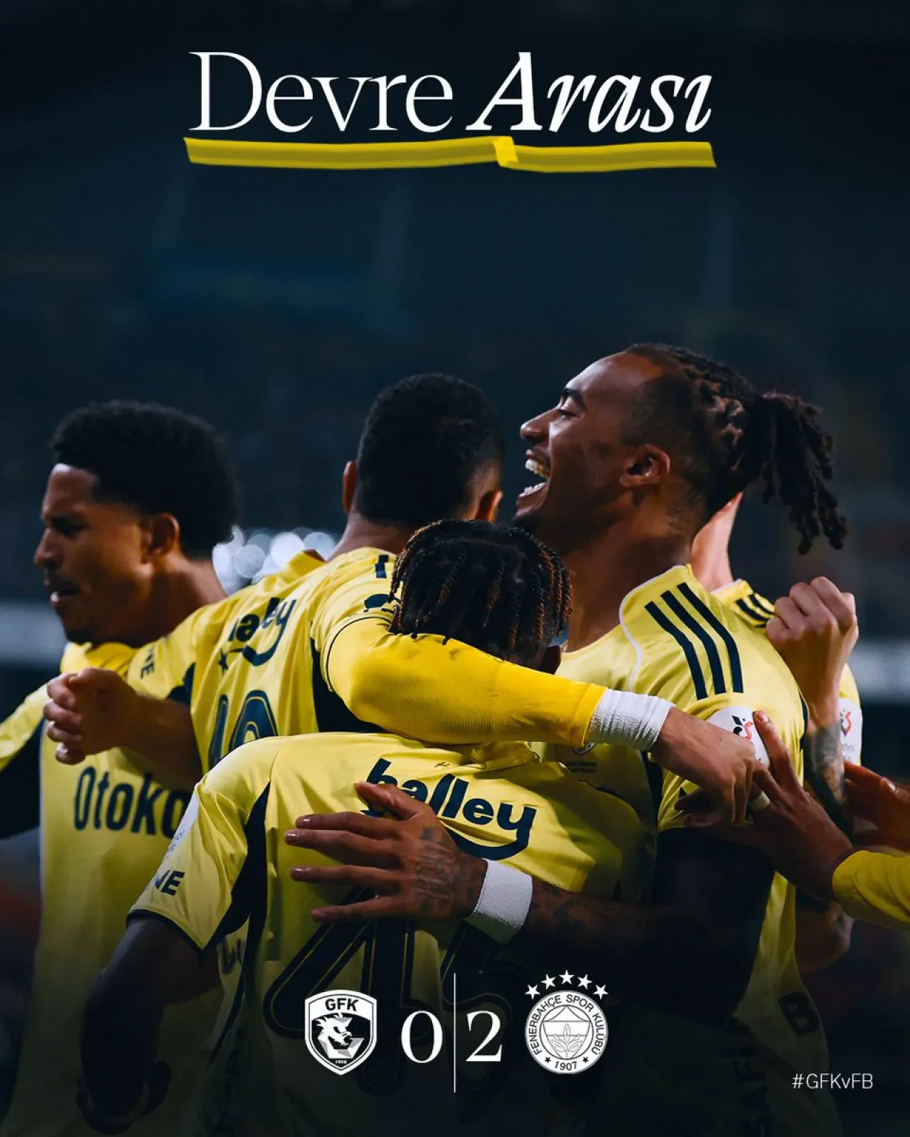 Fenerbahçe, Galatasaray Derbisinin İlk Yarısını 2-0 Önde Tamamladı Fenerbahçe, Galatasaray Derbisinin İlk Yarısını 2-0 Önde Tamamladı