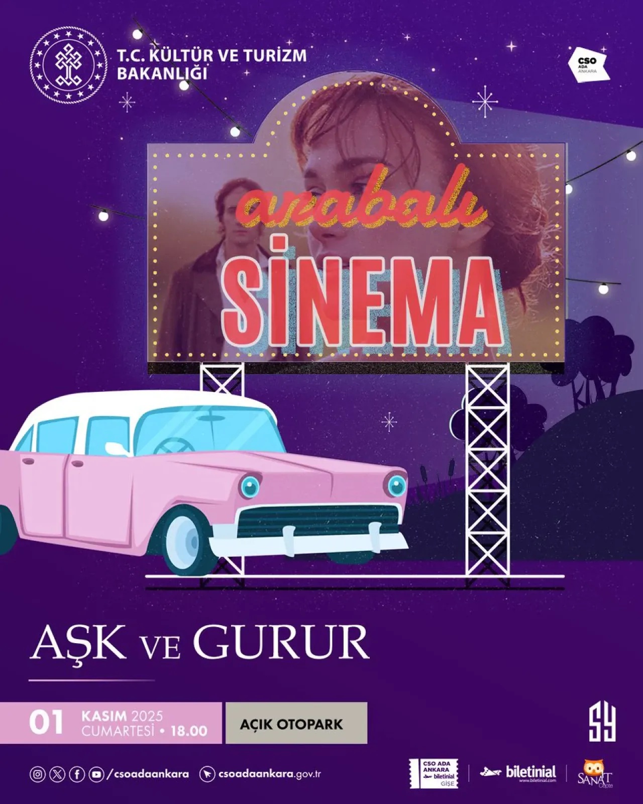 Arabalı Sinema Keyfi Ankara'da Başlıyor: CSO Açık Otopark'ta Ücretsiz Etkinlik Arabalı Sinema Keyfi Ankara'da Başlıyor: CSO Açık Otopark'ta Ücretsiz Etkinlik