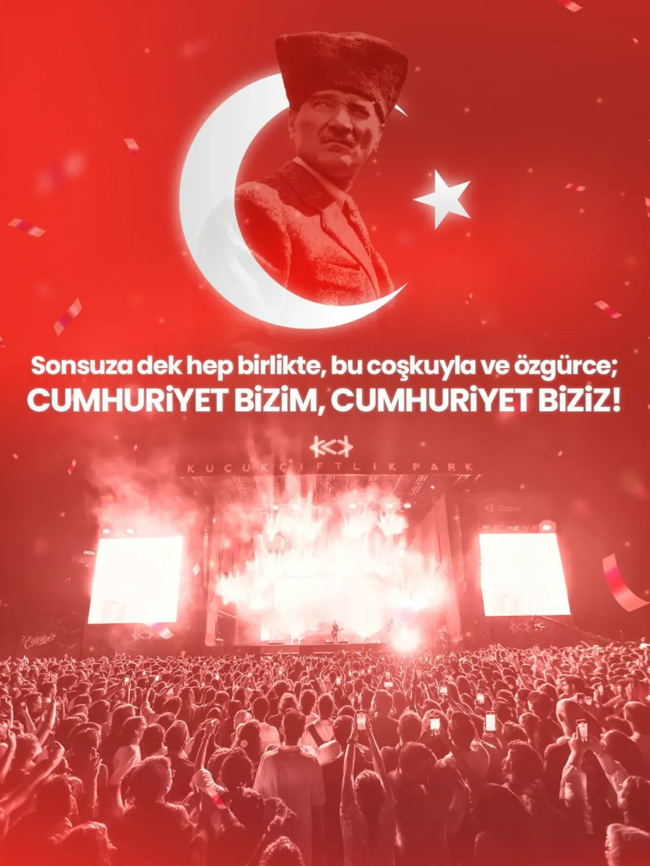 Küçükçiftlik Park'ta Cumhuriyet Coşkusu: Sonsuza Dek Hep Birlikte Küçükçiftlik Park'ta Cumhuriyet Coşkusu: Sonsuza Dek Hep Birlikte