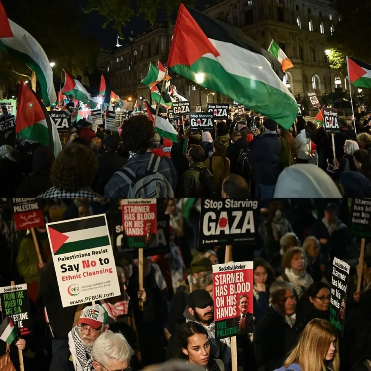 Londra'da İsrail'in Gazze Saldırıları Protesto Edildi Londra'da İsrail'in Gazze Saldırıları Protesto Edildi