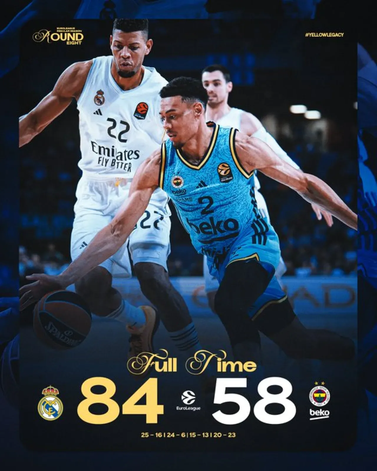 Real Madrid, Fenerbahçe Beko'yu EuroLeague'de 84-58 Mağlup Etti Real Madrid, Fenerbahçe Beko'yu EuroLeague'de 84-58 Mağlup Etti