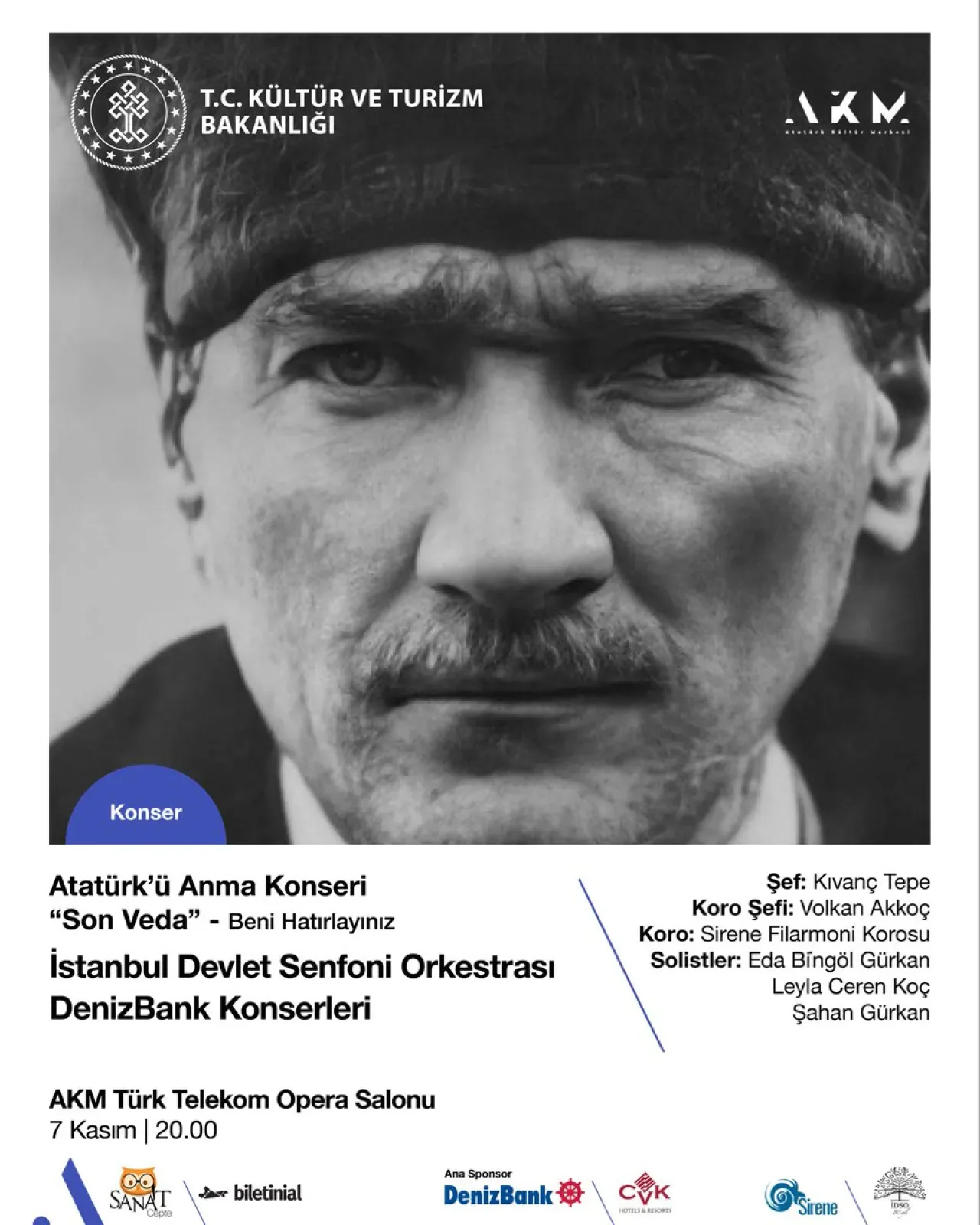 İstanbul'da Atatürk'ü Anma Konseri: İstanbul Devlet Senfoni Orkestrası Sahne Alacak İstanbul'da Atatürk'ü Anma Konseri: İstanbul Devlet Senfoni Orkestrası Sahne Alacak