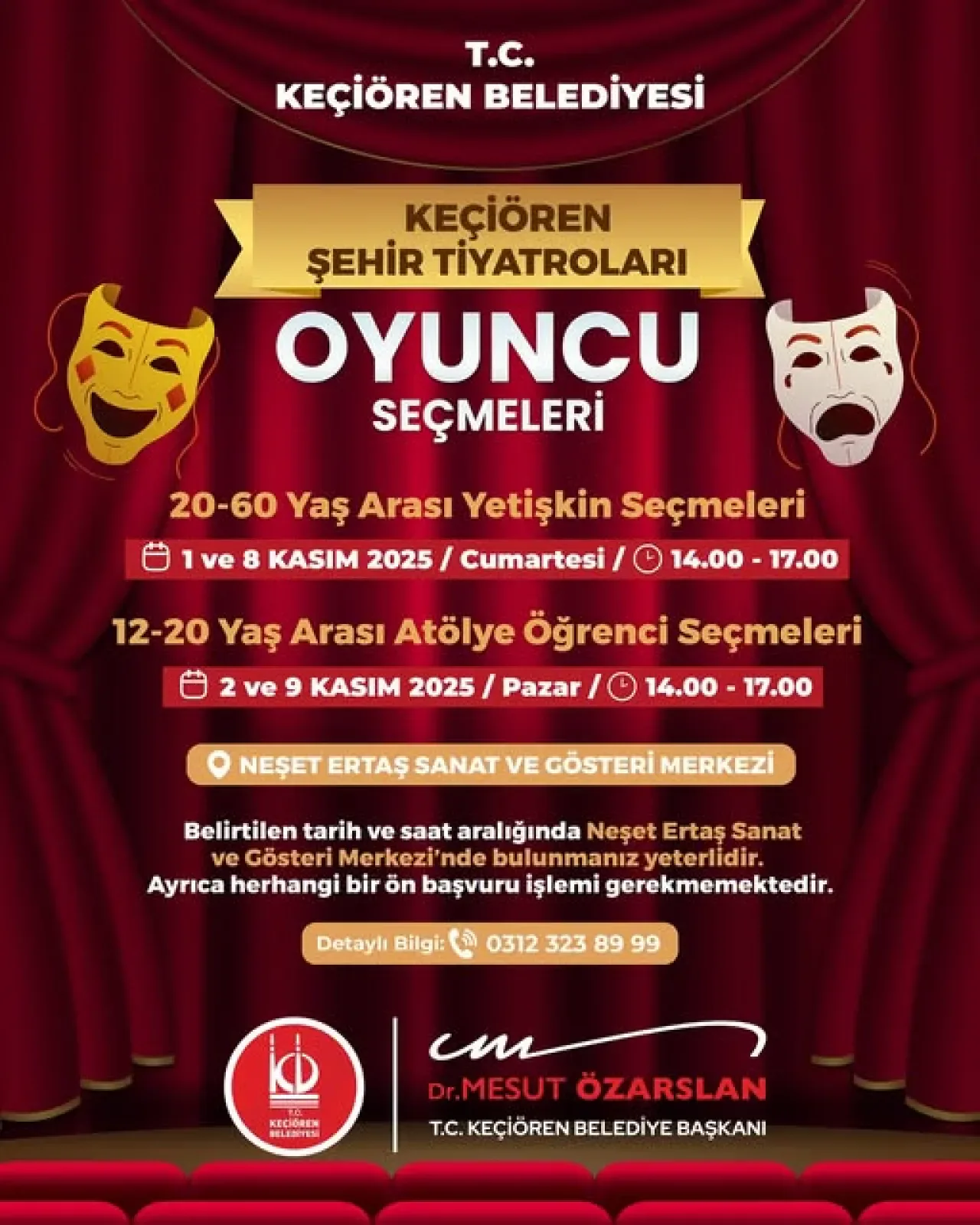 Keçiören Şehir Tiyatroları Yeni Sezon İçin Yetenek Avına Çıkıyor Keçiören Şehir Tiyatroları Yeni Sezon İçin Yetenek Avına Çıkıyor