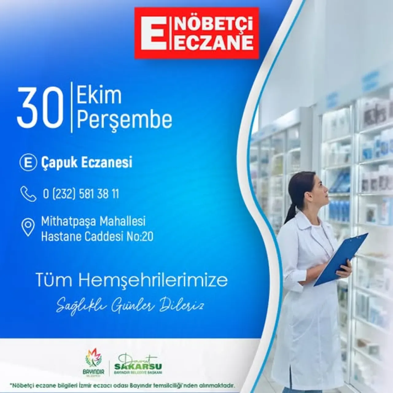Bayındır Belediyesi'nden Hemşehrilere Sağlık Temennisi Bayındır Belediyesi'nden Hemşehrilere Sağlık Temennisi