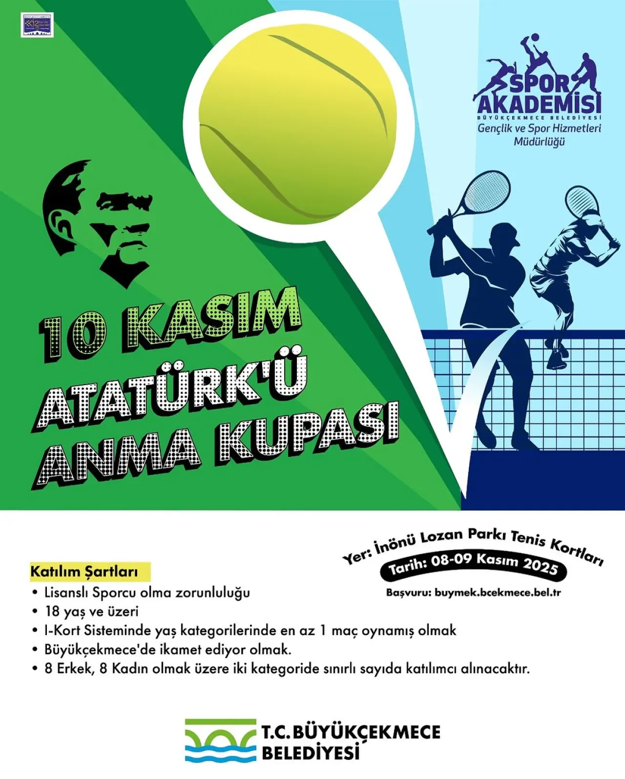 Büyükçekmece'de 10 Kasım Atatürk'ü Anma Kupası Tenis Turnuvası Düzenleniyor Büyükçekmece'de 10 Kasım Atatürk'ü Anma Kupası Tenis Turnuvası Düzenleniyor