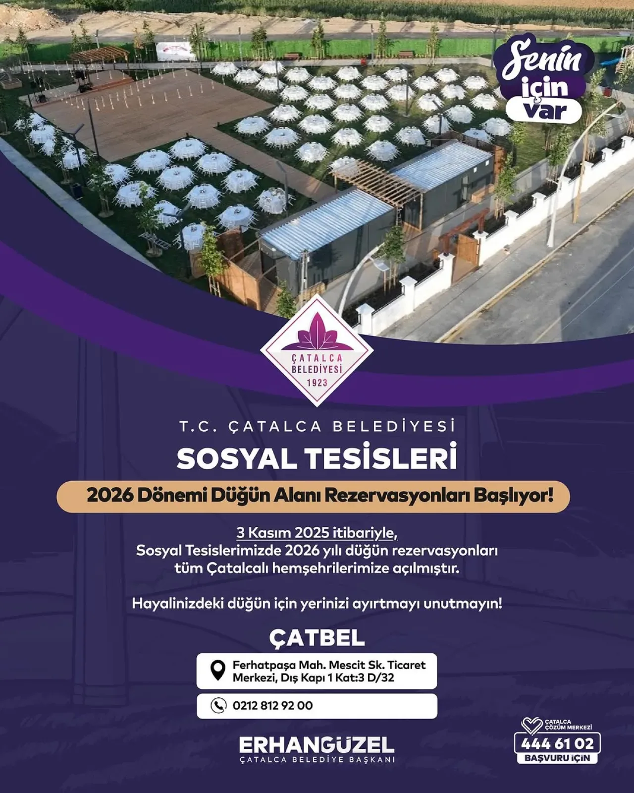 Çatalca Belediyesi 2026 Düğün Rezervasyonlarına Başlıyor Çatalca Belediyesi 2026 Düğün Rezervasyonlarına Başlıyor