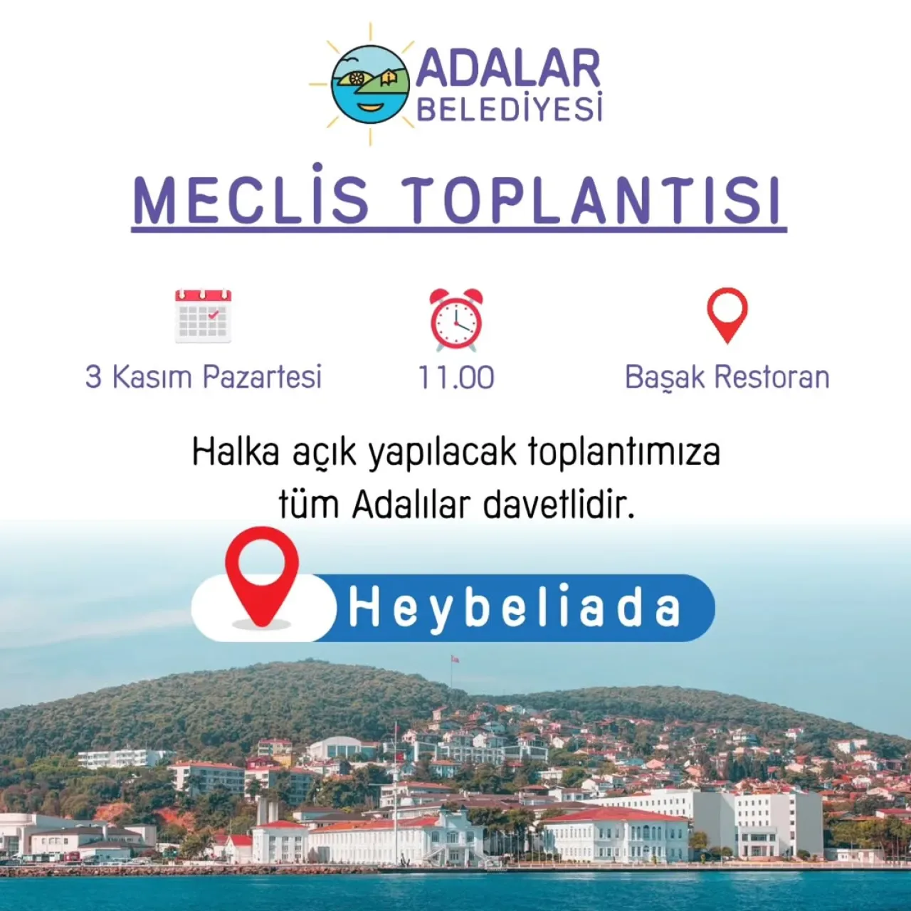 Adalar Belediye Meclisi, Kasım Ayı Toplantısını Heybeliada'da Gerçekleştirecek Adalar Belediye Meclisi, Kasım Ayı Toplantısını Heybeliada'da Gerçekleştirecek