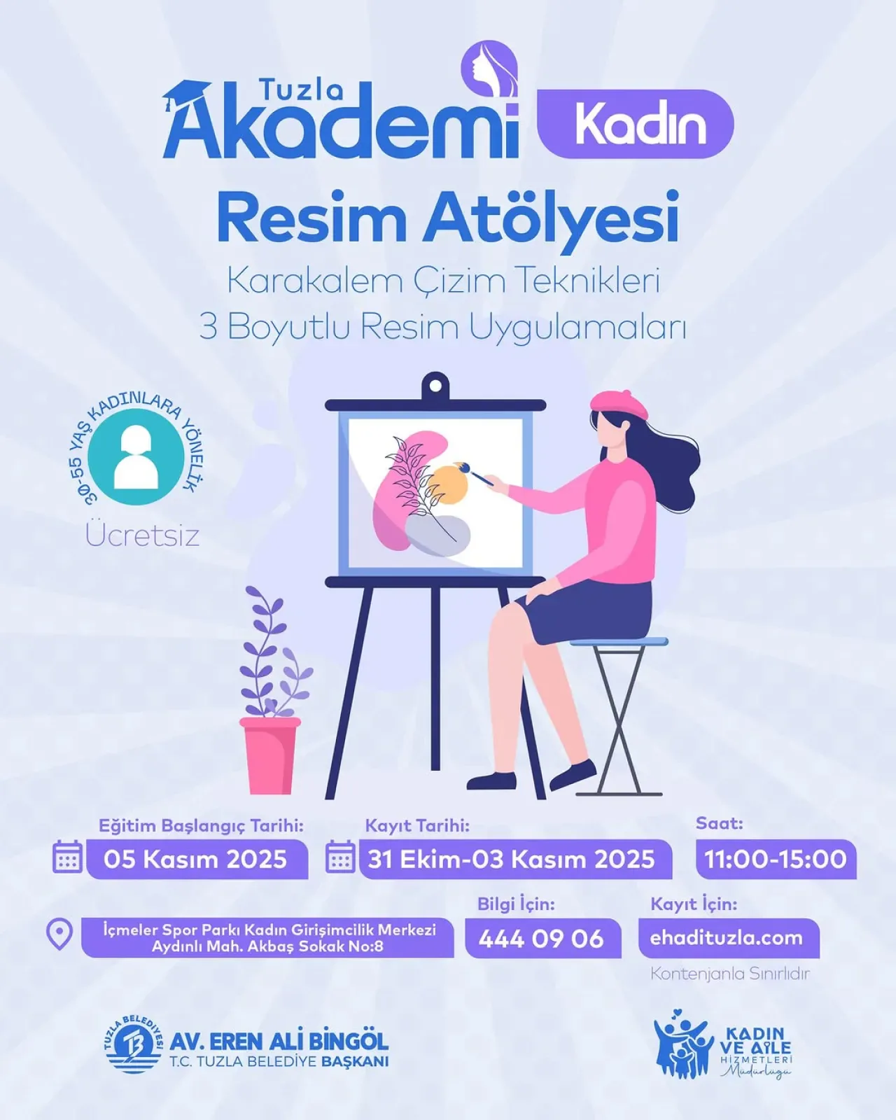 Tuzla'da Kadınlar İçin Ücretsiz Resim Atölyesi Başlıyor Tuzla'da Kadınlar İçin Ücretsiz Resim Atölyesi Başlıyor