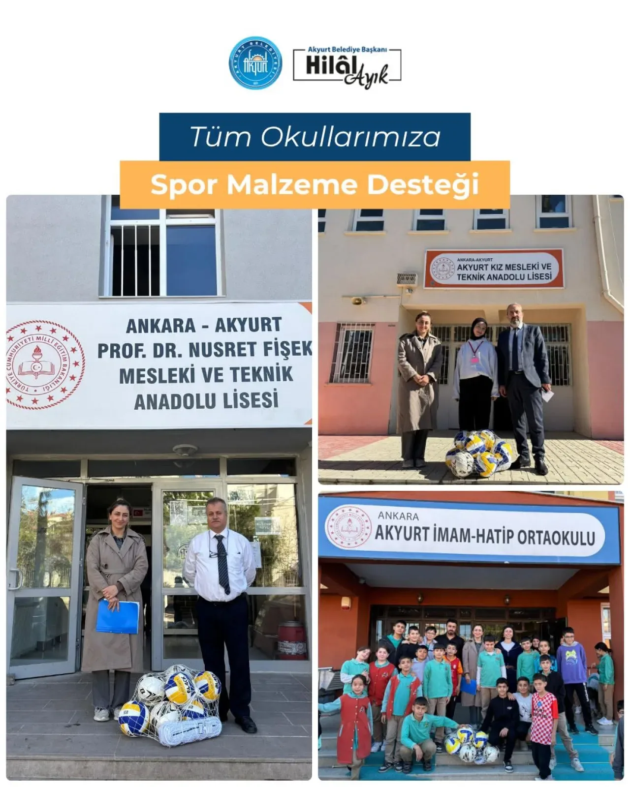 Akyurt Belediyesi, Okullara Spor Malzemesi Desteği Sağladı Akyurt Belediyesi, Okullara Spor Malzemesi Desteği Sağladı