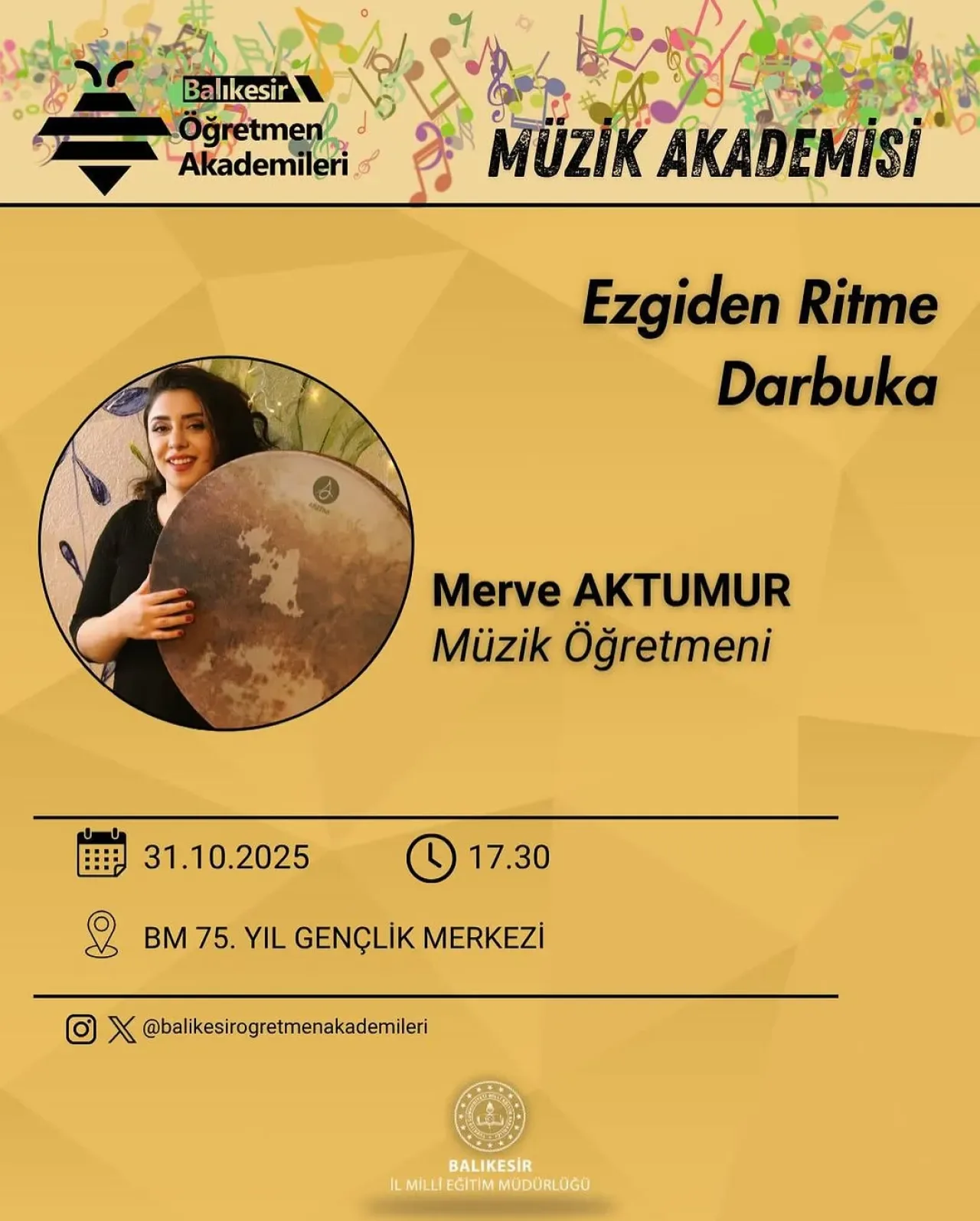 Balıkesir'de Öğretmen Akademileri Kapsamında Müzik Eğitimleri Başlıyor Balıkesir'de Öğretmen Akademileri Kapsamında Müzik Eğitimleri Başlıyor