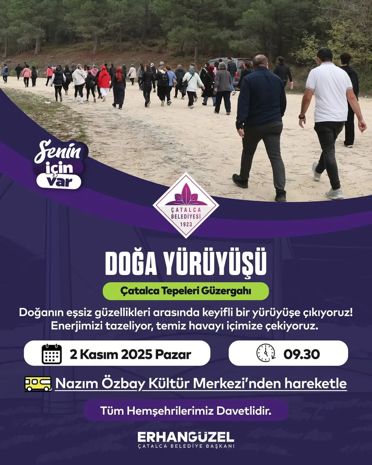 Çatalca'nın Doğal Güzellikleri Eşliğinde Yürüyüş Etkinliği Düzenleniyor Çatalca'nın Doğal Güzellikleri Eşliğinde Yürüyüş Etkinliği Düzenleniyor
