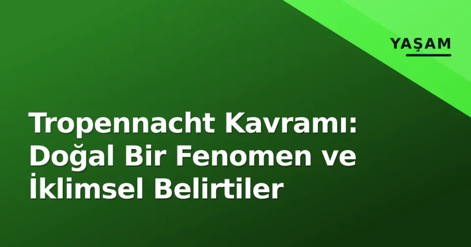 Tropennacht Kavramı: Doğal Bir Fenomen ve İklimsel Belirtiler görseli