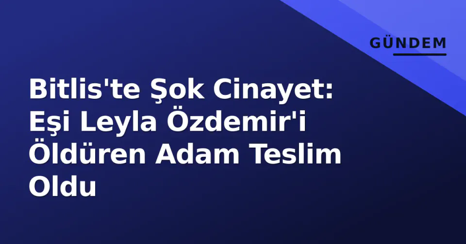 Bitlis'te Şok Cinayet: Eşi Leyla Özdemir'i Öldüren Adam Teslim Oldu görseli