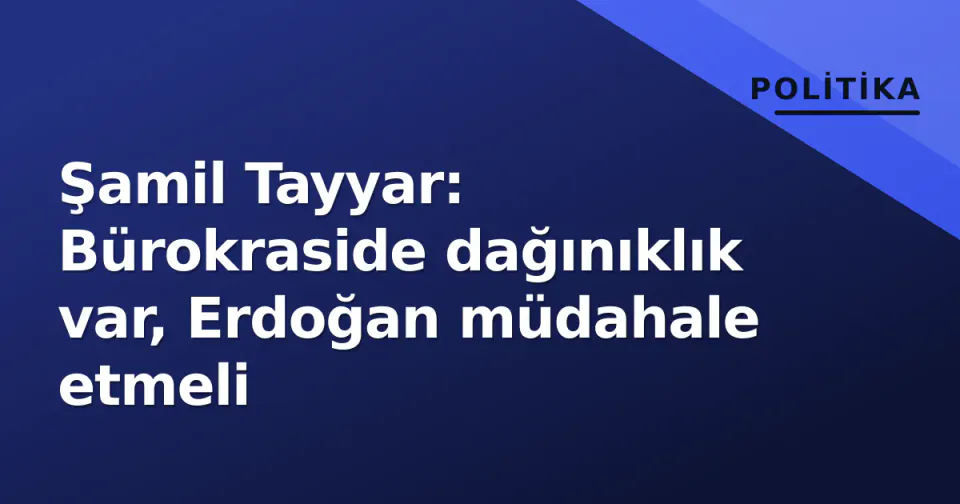 Şamil Tayyar: Bürokraside dağınıklık var, Erdoğan müdahale etmeli görseli