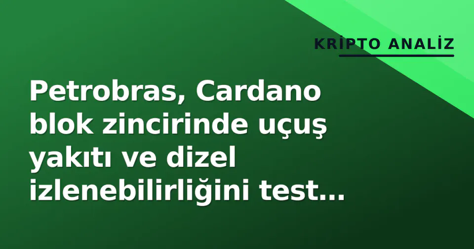 Petrobras, Cardano blok zincirinde uçuş yakıtı ve dizel izlenebilirliğini test ediyor görseli