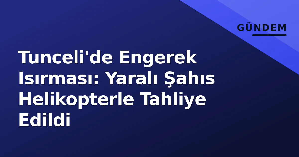 Tunceli'de Engerek Isırması: Yaralı Şahıs Helikopterle Tahliye Edildi Tunceli'de Engerek Isırması: Yaralı Şahıs Helikopterle Tahliye Edildi