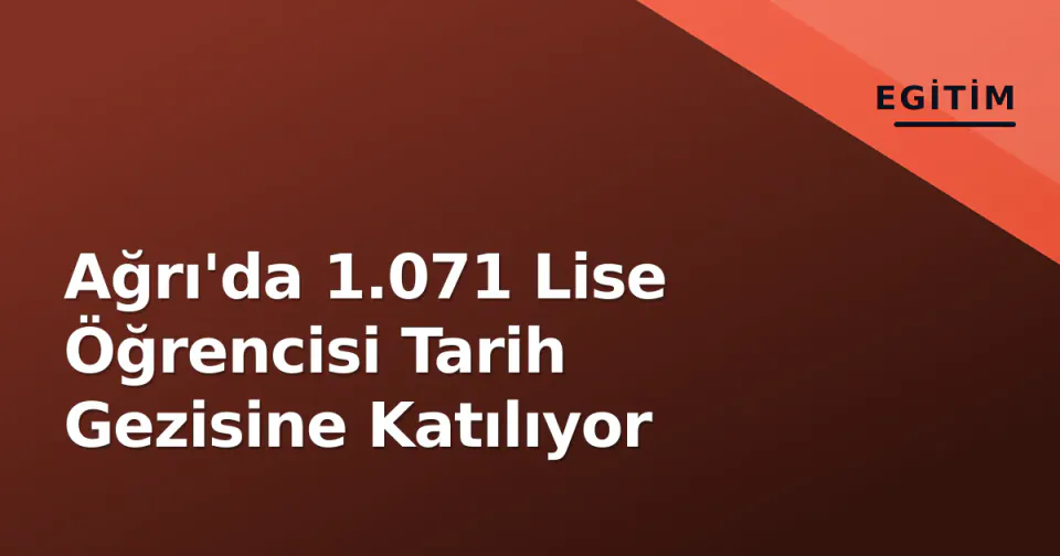 Ağrı'da 1.071 Lise Öğrencisi Tarih Gezisine Katılıyor görseli