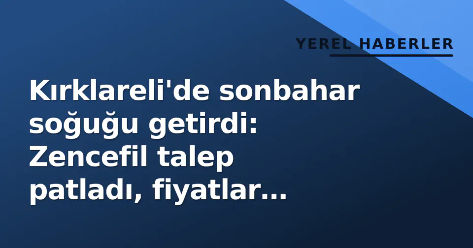 Kırklareli'de sonbahar soğuğu getirdi: Zencefil talep patladı, fiyatlar nasıl? görseli