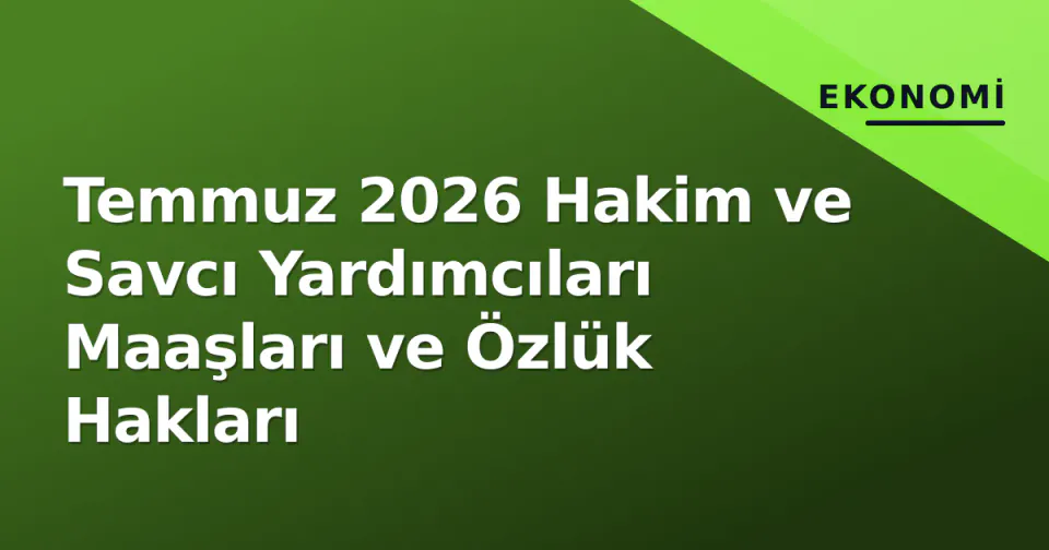 Temmuz 2026 Hakim ve Savcı Yardımcıları Maaşları ve Özlük Hakları görseli