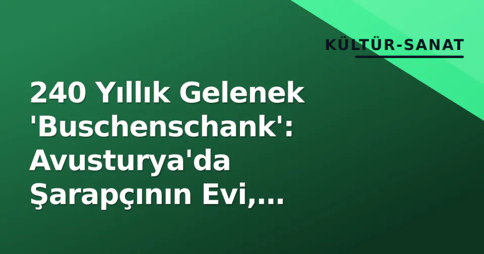 240 Yıllık Gelenek 'Buschenschank': Avusturya'da Şarapçının Evi, Turistın Yolu Değil görseli
