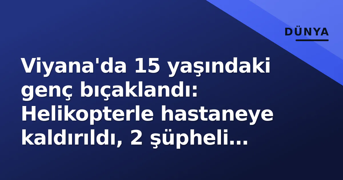 Viyana'da 15 yaşındaki genç bıçaklandı: Helikopterle hastaneye kaldırıldı, 2 şüpheli aranıyor Viyana'da 15 yaşındaki genç bıçaklandı: Helikopterle hastaneye kaldırıldı, 2 şüpheli aranıyor