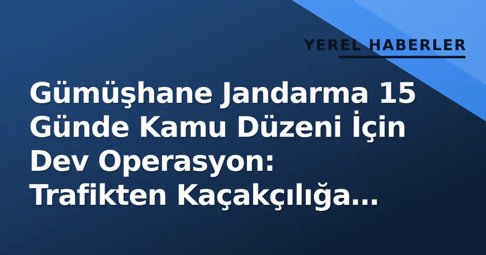 Gümüşhane Jandarma 15 Günde Kamu Düzeni İçin Dev Operasyon: Trafikten Kaçakçılığa Geniş Ağ görseli