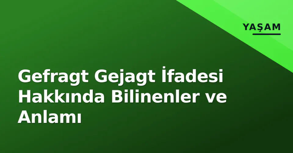 Gefragt Gejagt İfadesi Hakkında Bilinenler ve Anlamı görseli