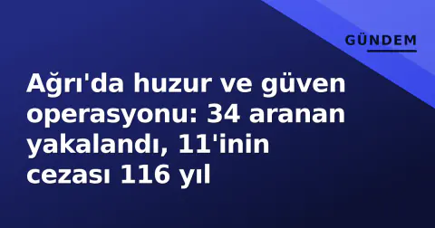 Ağrı'da huzur ve güven operasyonu: 34 aranan yakalandı, 11'inin cezası 116 yıl